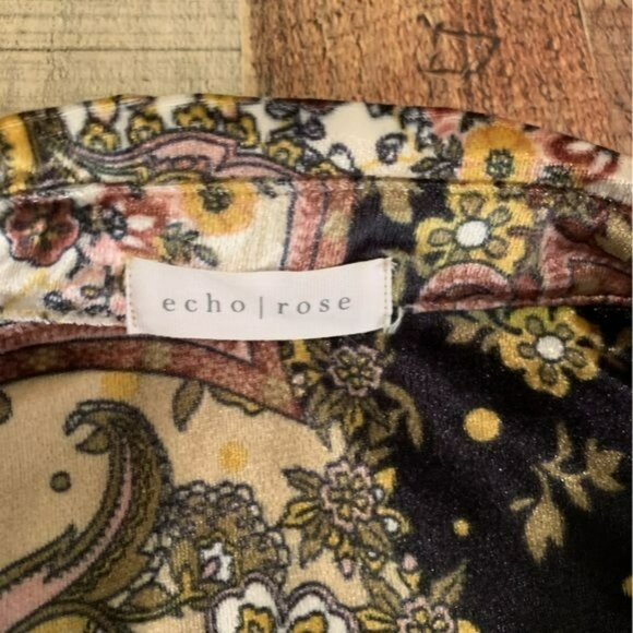 Echo Rose womens size medium tapestry paisley damask button front midi dress - Picture 5 of 11